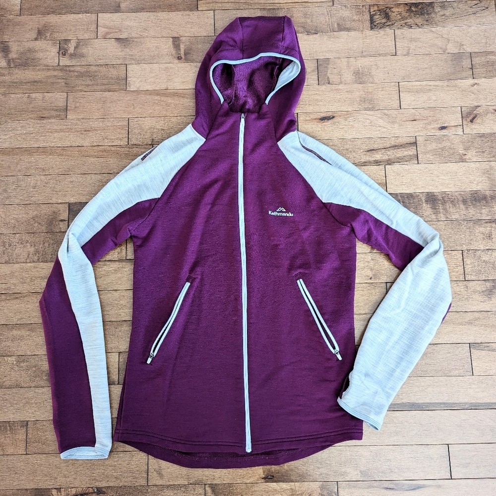 Kathmandu Full Zip Hooded Sweatshirt Purple